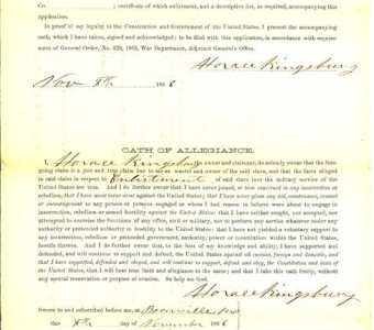 Claim For Compensation For Enlisted Slave