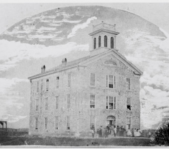 Three-storey stone Bluemont College building (1860) (Courtesy K-State Communications and Marketing Photography)