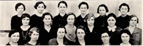 Here, Dorothy is pictured with her colleagues in the College of Human Ecology at Kansas State University. She is the second woman from the left in the middle row