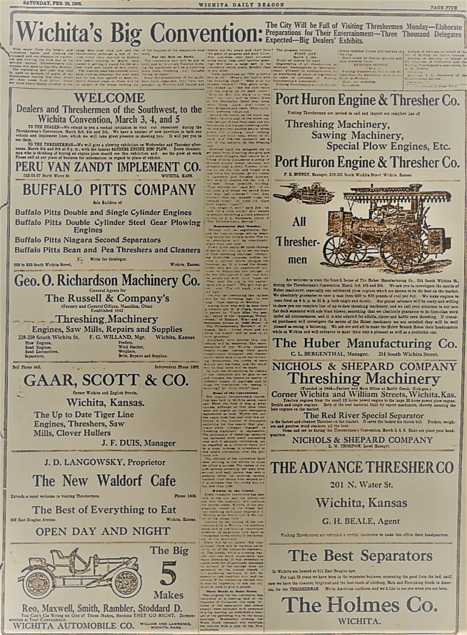"Wichita's Big Convention" - Newspaper article in color