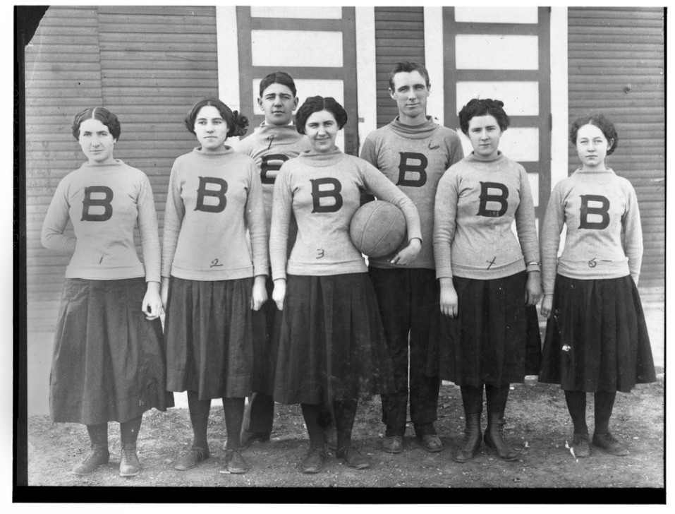 Girls' Basketball Team Bushton, Kansas 1912