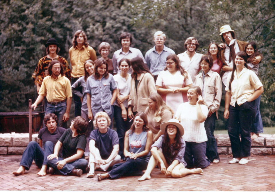 Students and teaching assistants gather for a group photo during the 1972 Kansas Archaeological Field School