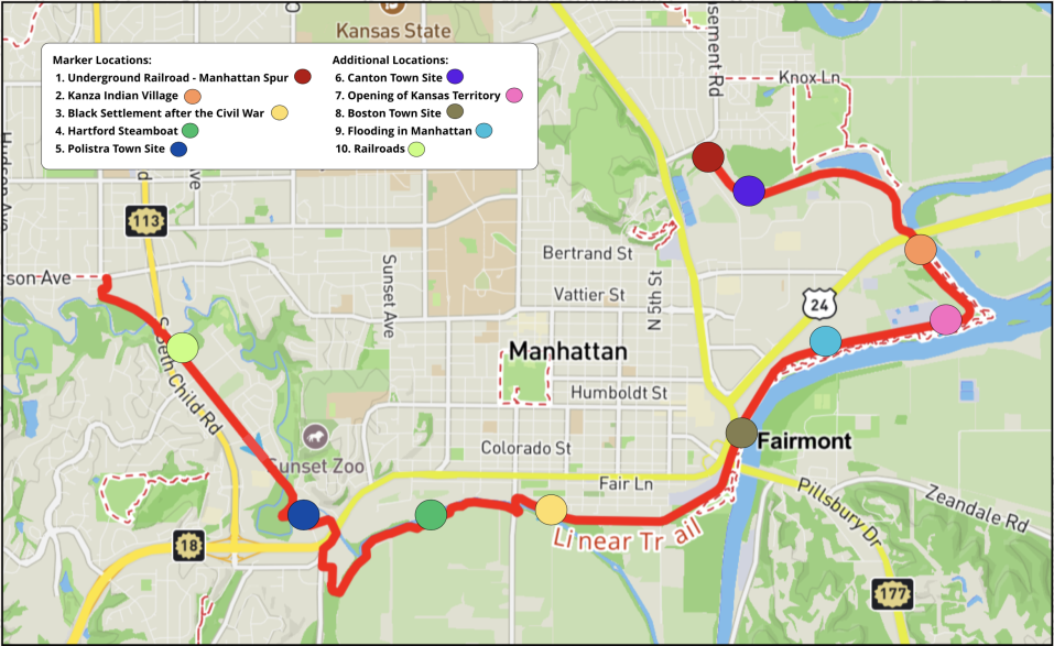 Linear Trail Marker Map