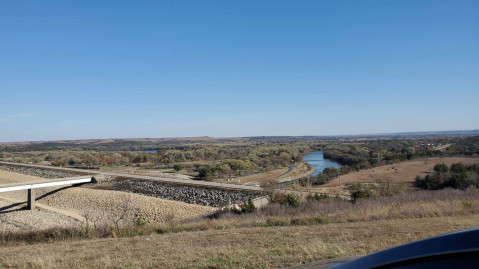 Modern day photo of the river on the other side of Tuttle Crrek Dam (taken by Anna PC)