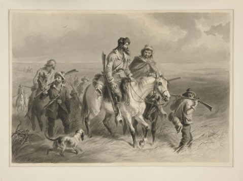 "Border Ruffians Invading Kansas" by Felix O.C. Darley (1822-1888)