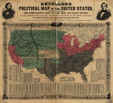 Political Map of the United States, 1856.