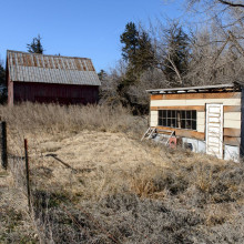 Chicken coop and barn located on Clyde Cessna's 40 acres, which he owned as an adult. Courtesy of the Chapman Center of Rural Studies.